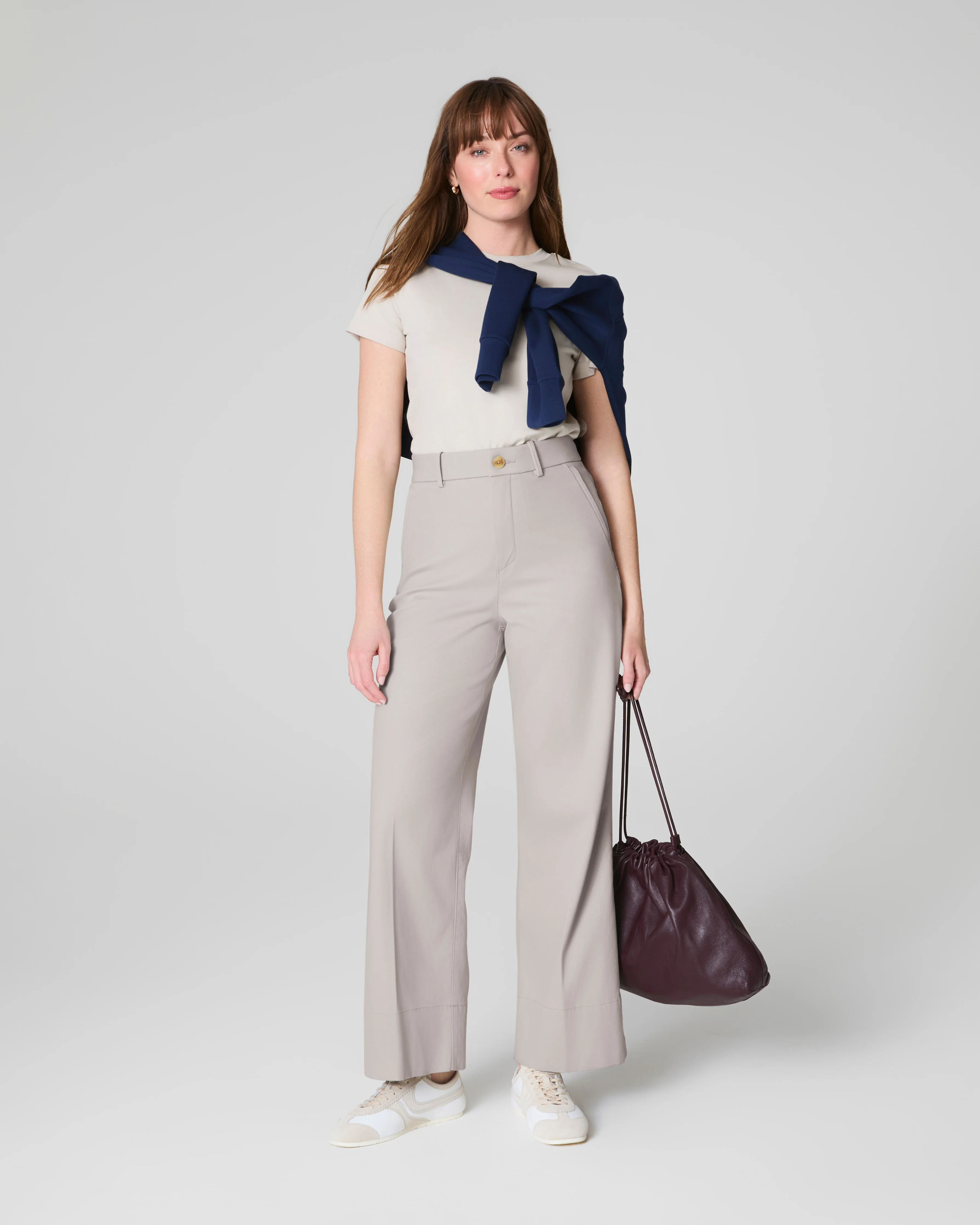 Stretch Twill Cropped Wide Leg Pant | SPANX | Spanx