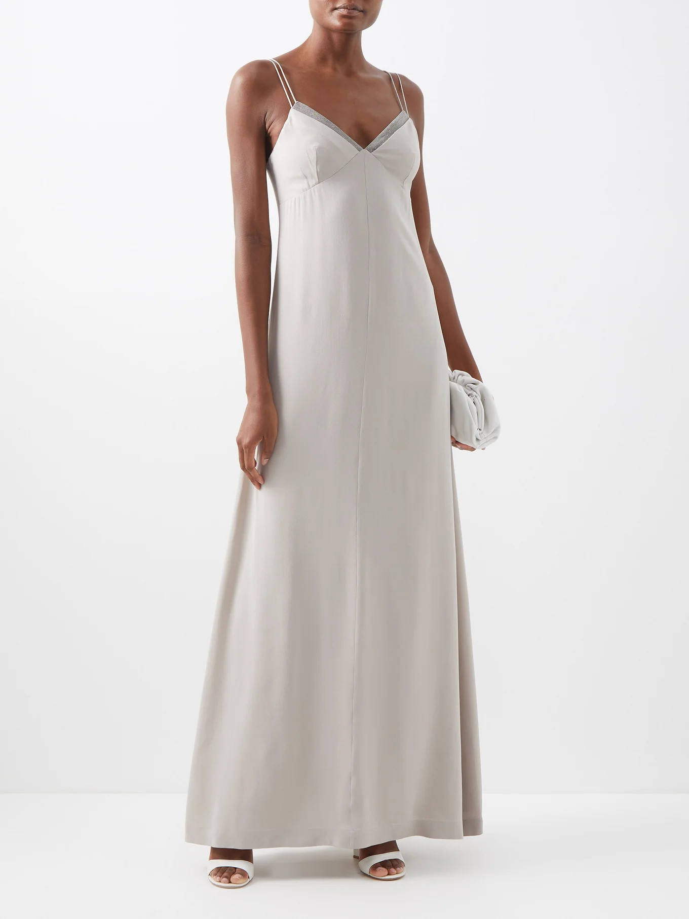 Monili-trim silk crepe de Chine slip dress | Matches (US)