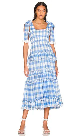 Berenice Dress in Gingham Blue | Revolve Clothing (Global)
