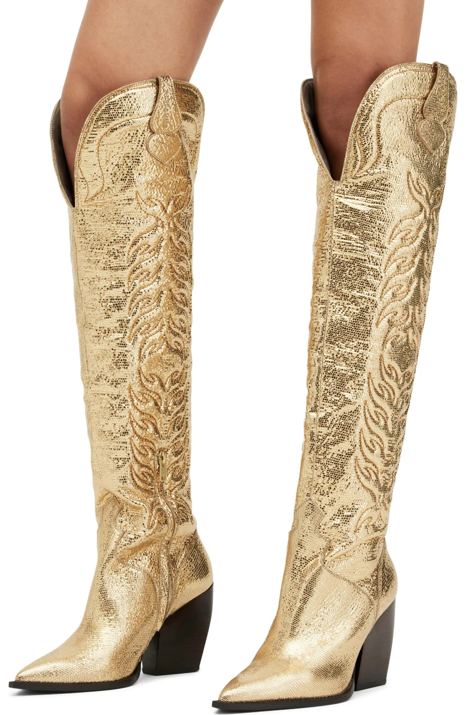 AllSaints Roxanne Over the Knee Western Boot (Women) | Nordstrom | Nordstrom