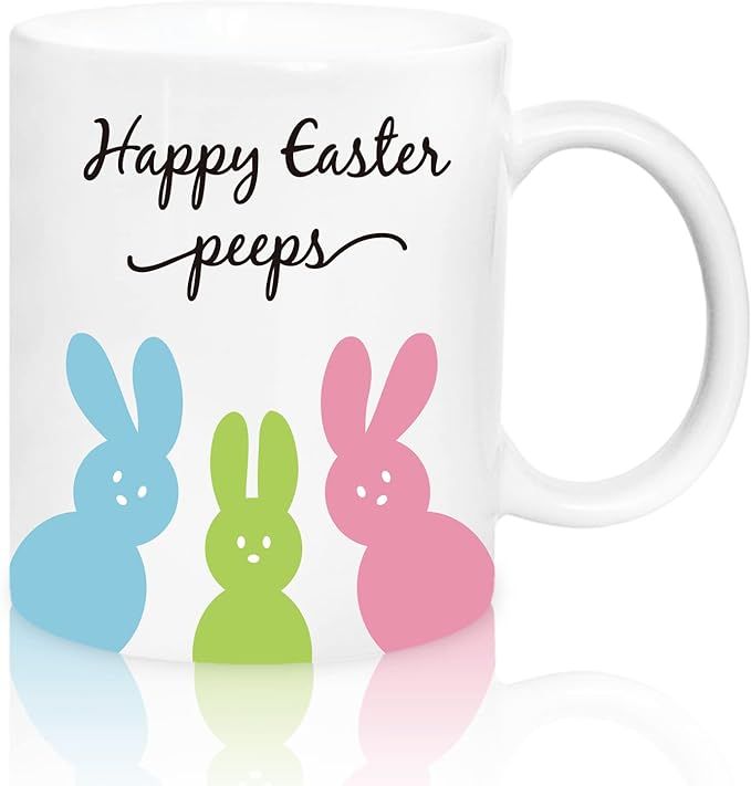 Whaline Easter Mug 12oz Cute Easter Bunny Coffee Mug Happy Easter Ceramic Matching Mugs Holiday P... | Amazon (US)