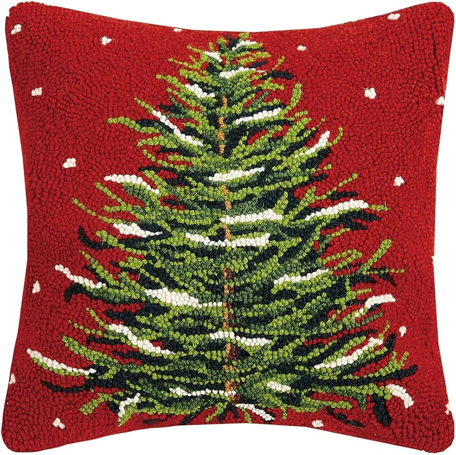 Peking Handicraft 31SJM10066C16SQ Christmas Tree Holiday Hook Pillow, 16-inch Square | Amazon (US)