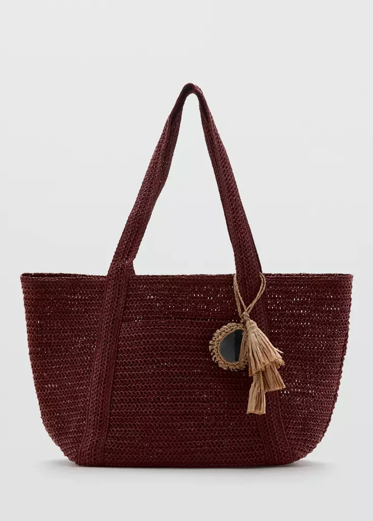 Natural fibre tote bag - Women | MANGO United Kingdom | MANGO (UK)