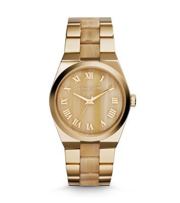 Channing Gold-Tone Horn Acetate Watch | Michael Kors US & CA