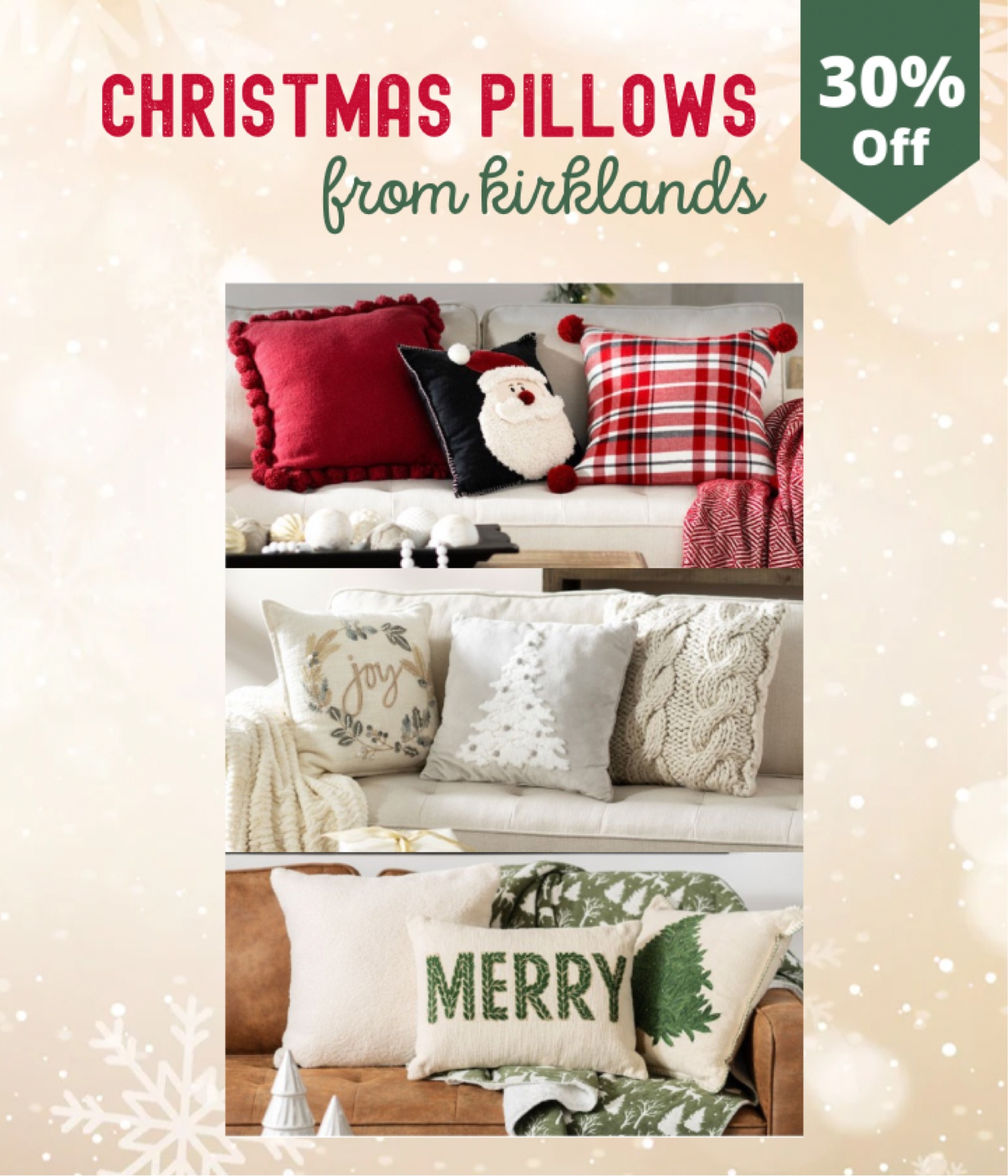 Kirklands christmas hot sale pillows