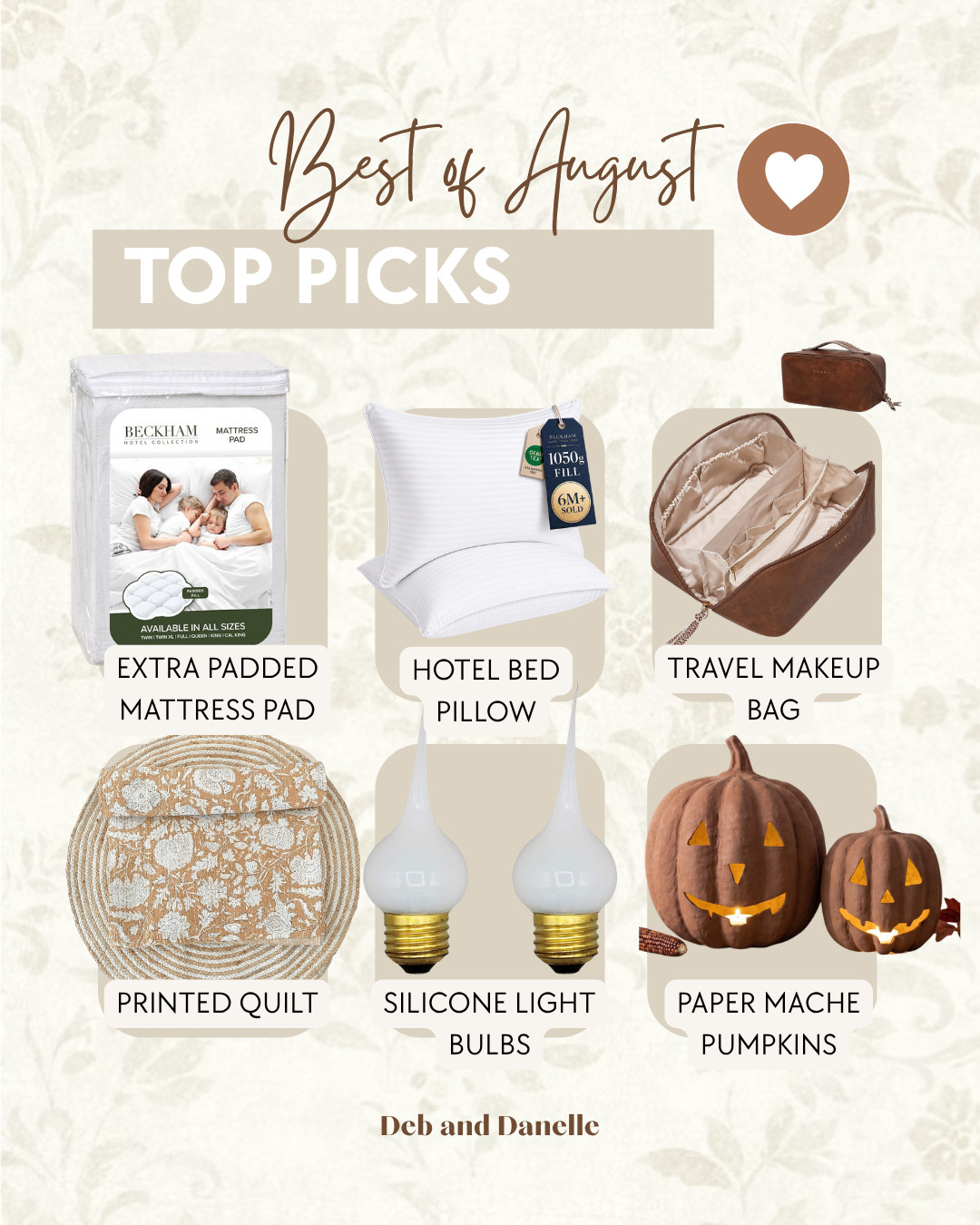 These were our most-loved items for the month of August from Amazon, including a few items to cozy up your home, a favorite travel bag, and the cutest pumpkin set. 

 #LTKSeasonal #LTKHome