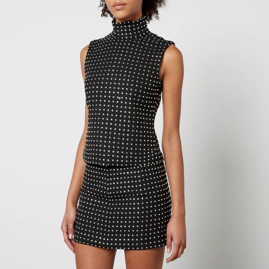 De La Vali Isidora Diamante-Embellished Twill Top | Coggles (Global)