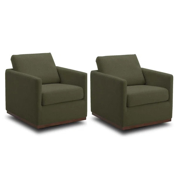 Bobbi Upholstered Swivel Armchair (Set of 2) | Wayfair North America