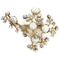 Vintage 1960S Rhinestone Simulated Pearl Flower Brooch | Etsy (US)