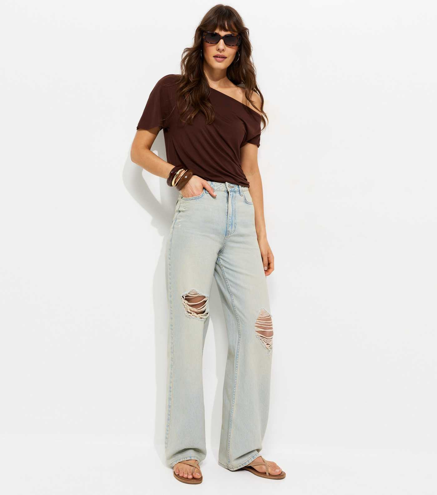 Tall Light Blue Adalae High Waist Ripped Jeans | New Look | New Look (UK)