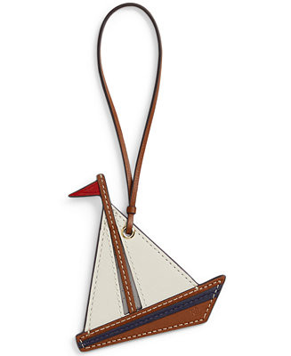 Color-Blocked Leather Sailboat Bag Charm | Macy's