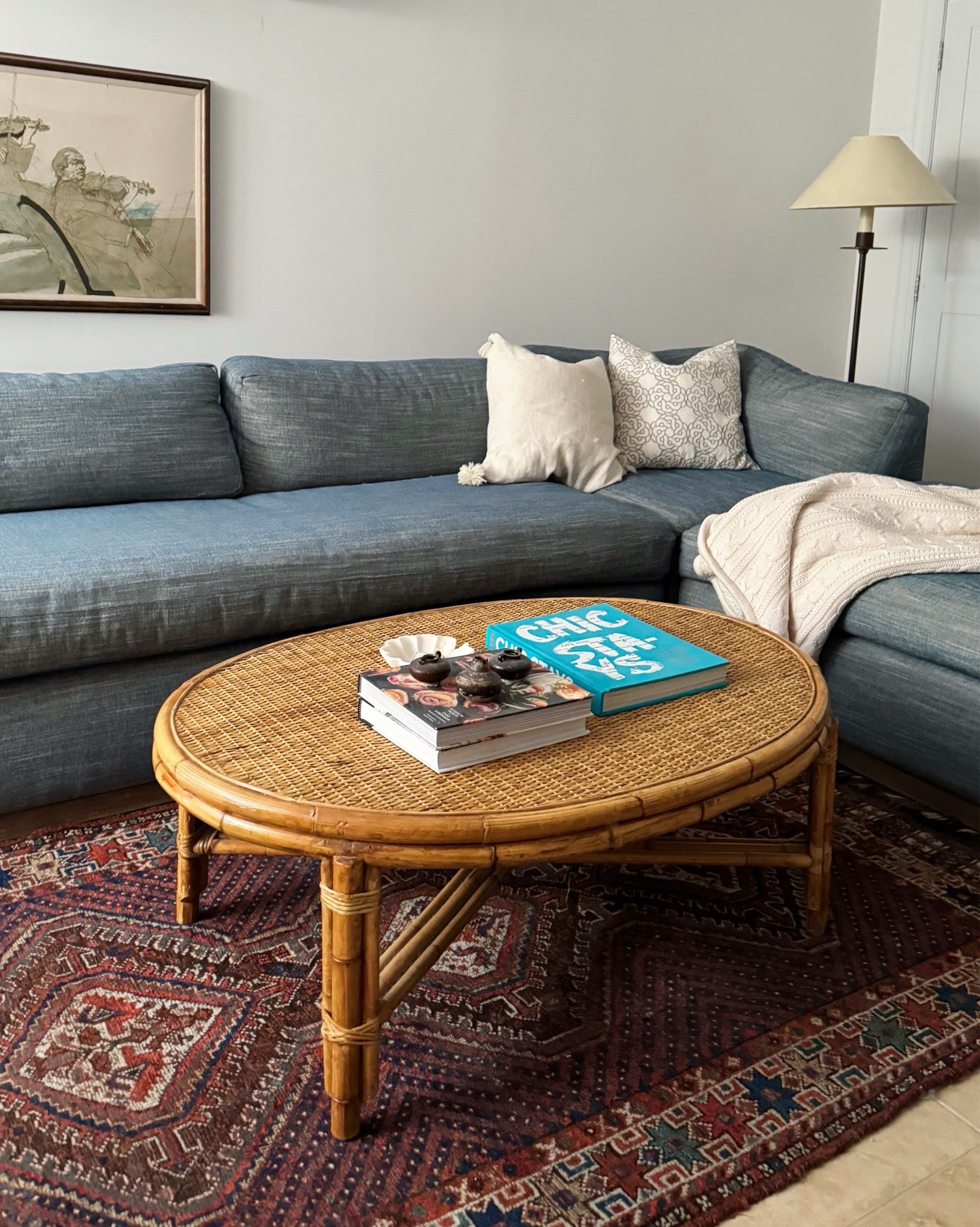 Cozy spot for Fall with burgundy and blues 

#LTKHome #LTKSeasonal