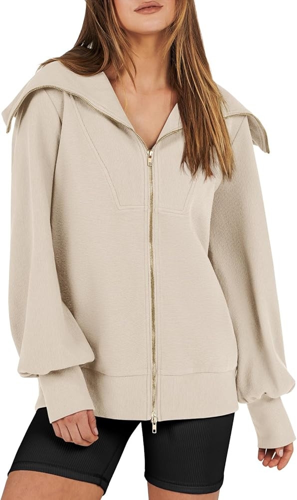 ANRABESS Womens Full Zip Up Hoodie Sweatshirt 2023 Winter Casual Long Sleeve Sweaters Jackets Fal... | Amazon (US)