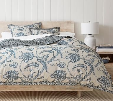 Flora Reversible Organic Cotton Duvet Cover | Pottery Barn (US)