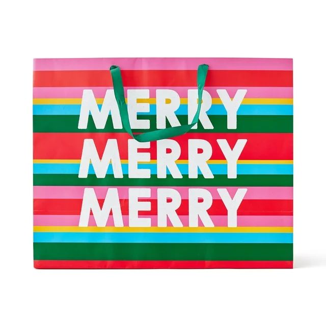 Packed Party "Merry Merry Merry" Gift Bag;; 16" x 7" x 12.75";; Pink, Green, Red, Blue - Walmart.... | Walmart (US)