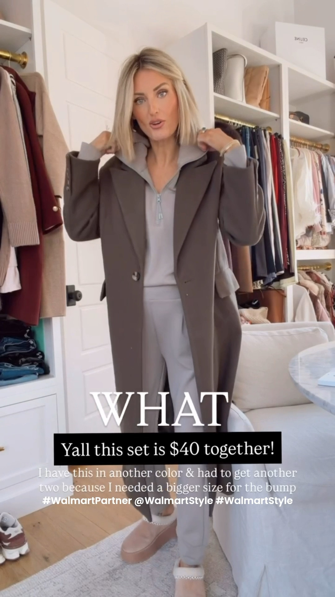 Cannot get over this Walmart set that is only $40 together! It’s so comfortable, and it comes in a few colors! I’m wearing a L in the pullover, M in the pants, & XS in the coat! I sized up in the pullover & pants to accommodate for the bump!  #WalmartPartner @WalmartStyle #WalmartStyle

Loverly Grey, Walmart, loungewear, lounge set, matching set, athleisure, winter coat, under $50 finds 

#LTKSeasonal #LTKFindsUnder50