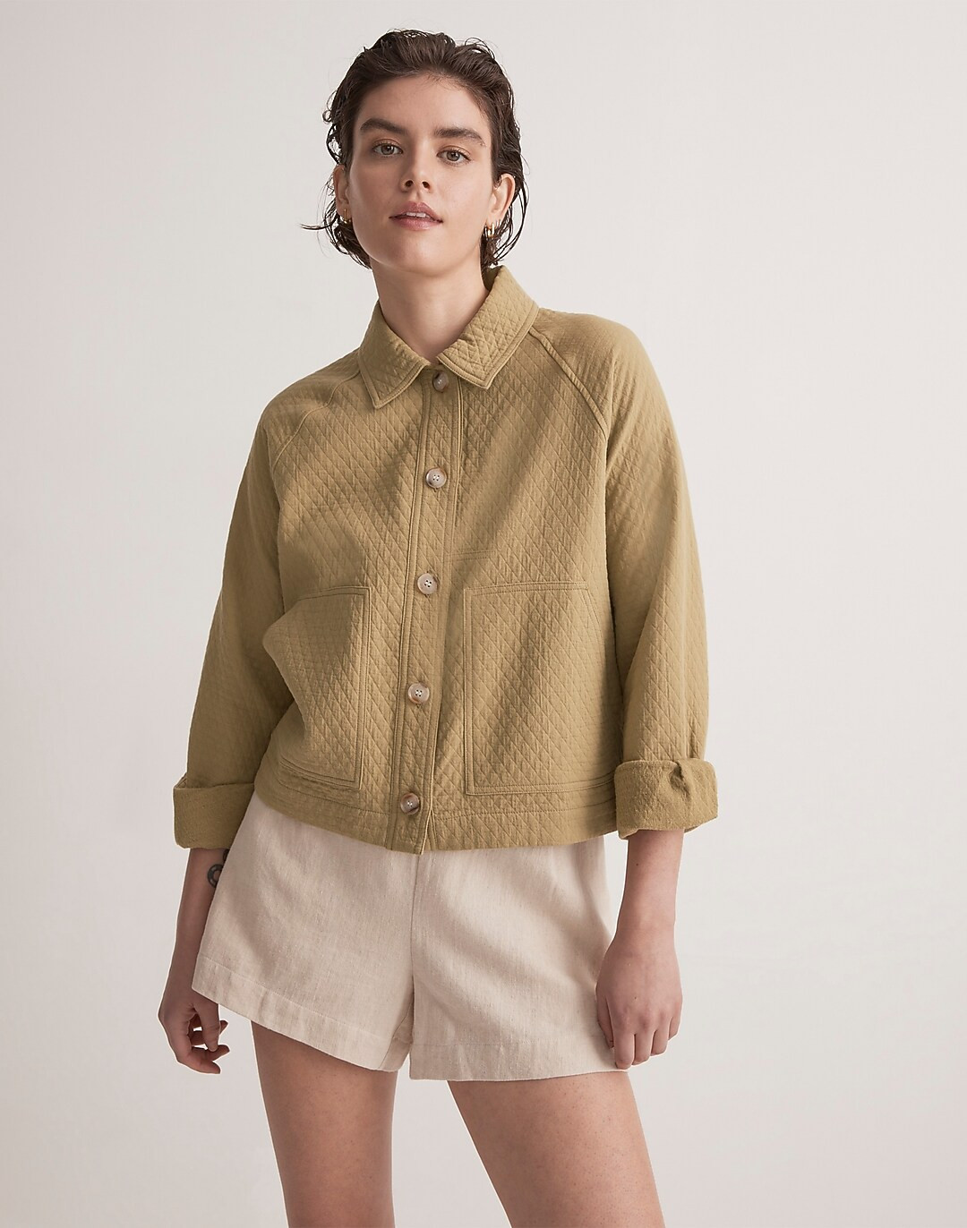 Quilted Crop Shirt-Jacket | Madewell