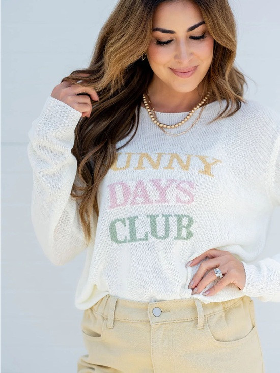 Gilli Sunny Days Club Graphic Knit Sweater | Poshmark