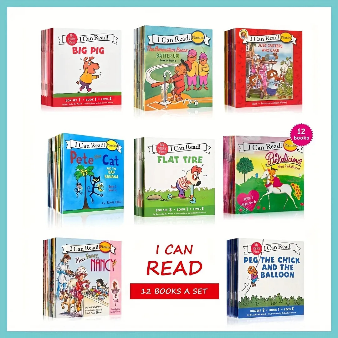 12 Books/Set I Can Read Phonics 8 Series English Words Learning Books Story Picture Pocket Book F... | Temu Affiliate Program
