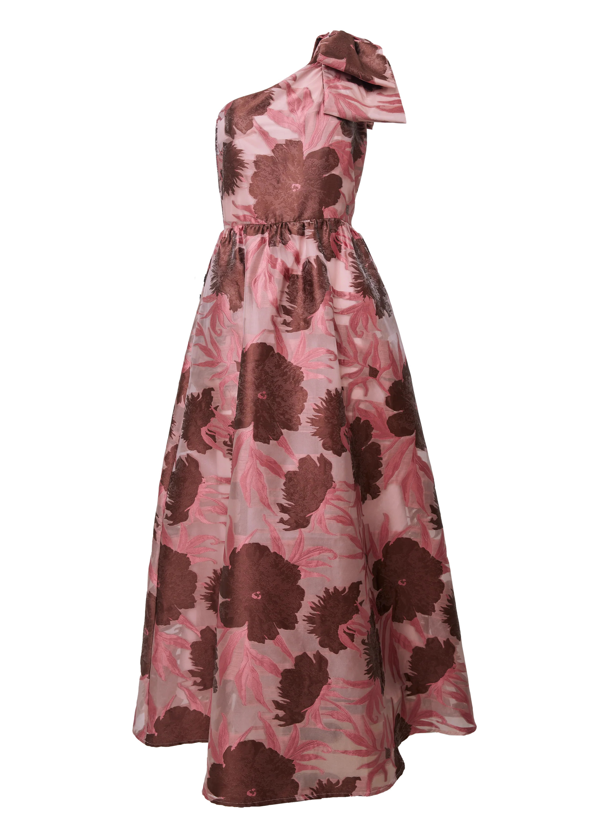 Caroline Gown Blush Pansy Vine Organza | Abbey Glass