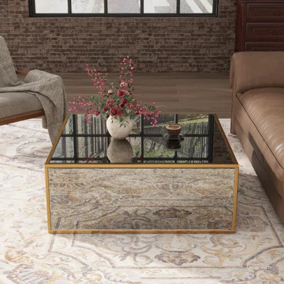 Antique Mirrored Block Coffee Table | Wayfair North America