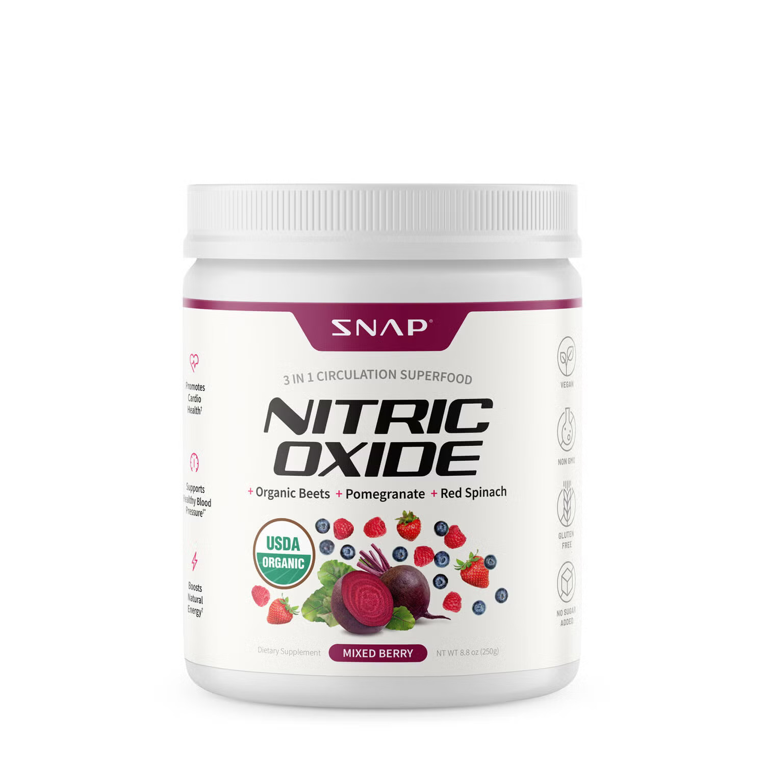 SNAP Supplements Nitric Oxide Organic Beets Vegan - 8.8 Oz. (30 Servings) | GNC
