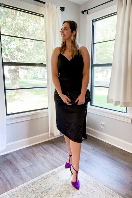 10 outfits from Amazon on a size 10 - day 8 - black satin dress with adjustable straps. Comes in tons of colors. I’m wearing a size large.

Midsize, midsize outfit, size 10, ootd, Outfit inspo, wedding guest dress, semi formal dress, affordable outfit, midi dress, spring dress, summer dress 

#LTKFind #LTKunder50 #LTKwedding