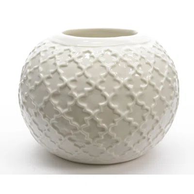 City Chic Quatrefoil Patterned Porcelain Flower Vase | Wayfair North America