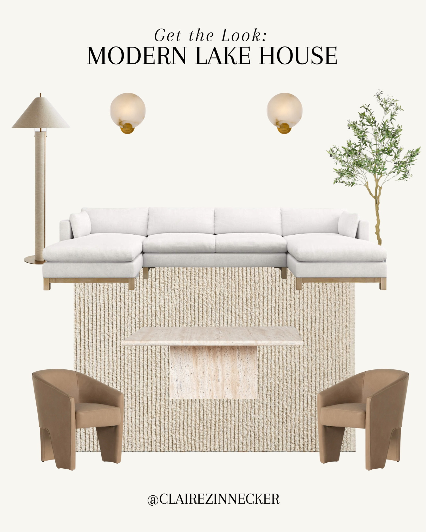 A mood board featuring design elements that embody the essence of lakeside living while embracing sleek, sophisticated modern design.

#LTKhome