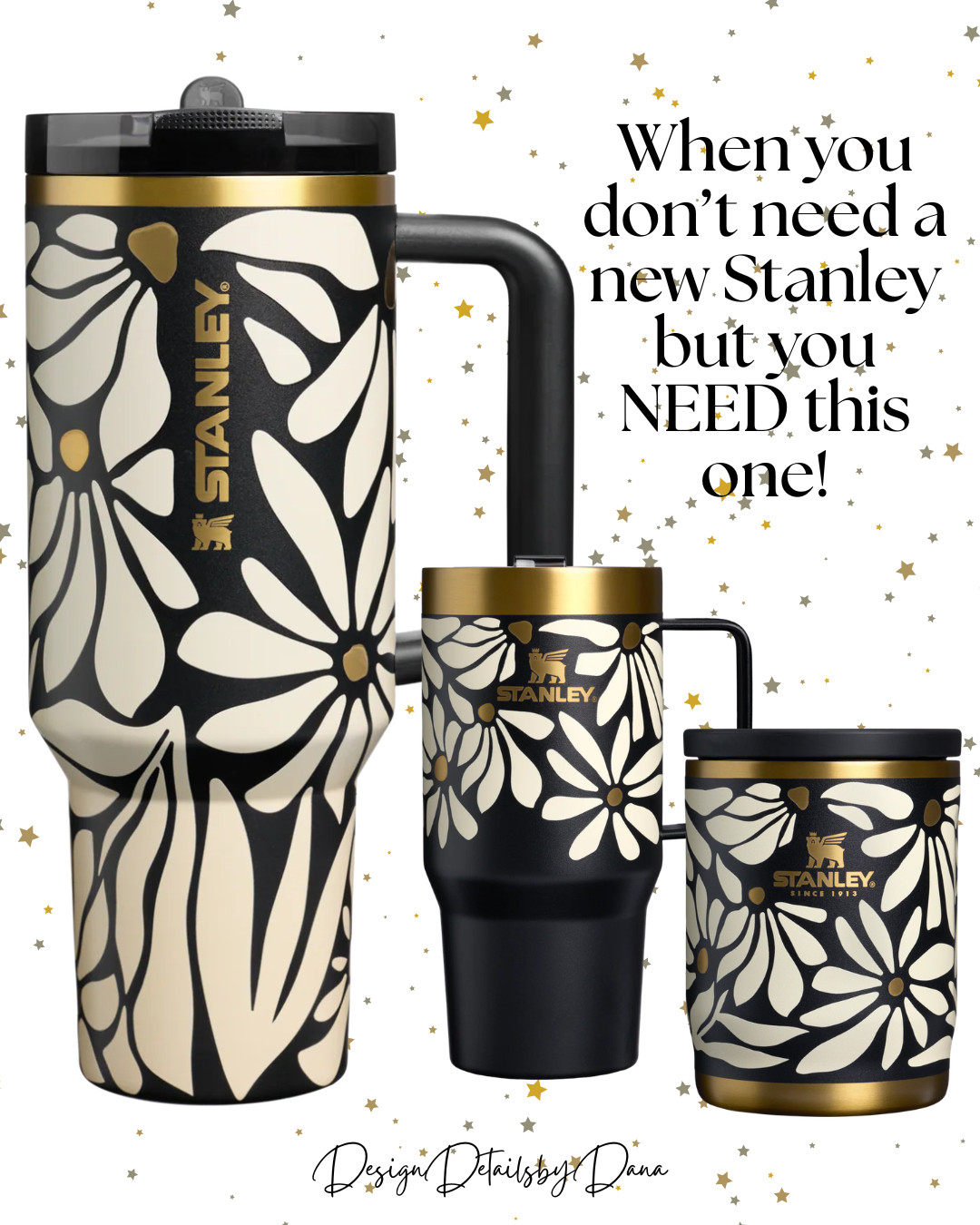This Stanley Wild Blooms collection is WAY too pretty to pass up!

The black and white floral pattern with the gold accents feels so chic and elevated and honestly…I knew the second I saw it I was going to need one.

Perfect for iced coffee, water, errands, work, travel…or just sitting beside me looking pretty.

Linking the Wild Blooms tumblers because I have a feeling these won’t stay in stock long!

#ltkhome #stanleytumbler #stanleycup #wildblooms #neutralstyle #stanleyobsessed #floraldesign #everydayessentials 
 

 #LTKdayinmylife #LTKmomlife #LTKmorningroutine