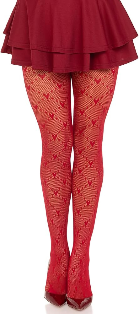 Leg Avenue Womens Love Struck Heart Net Tights | Amazon (US)