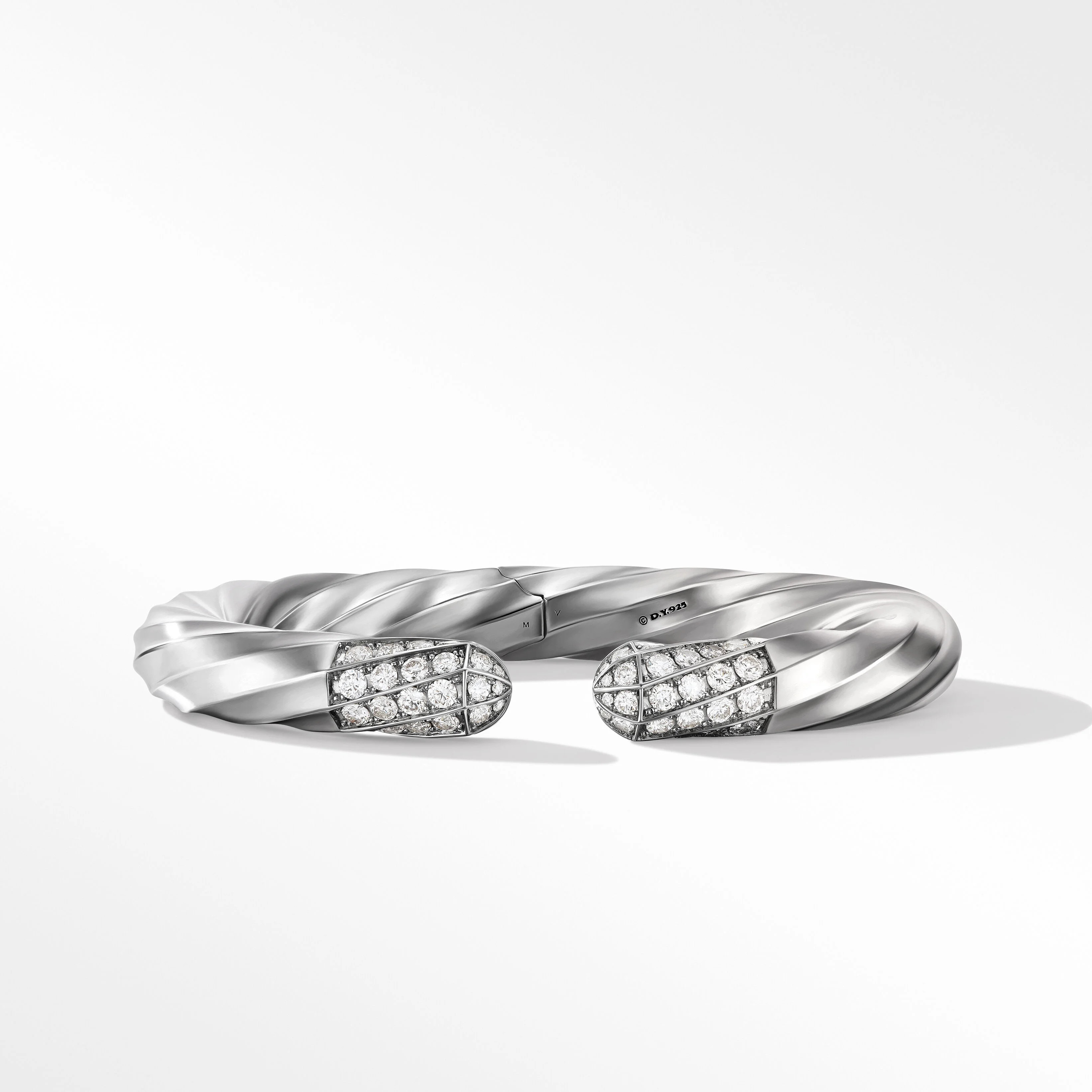 Cable Edge® Bracelet in Recycled Sterling Silver with Pavé Diamonds | David Yurman