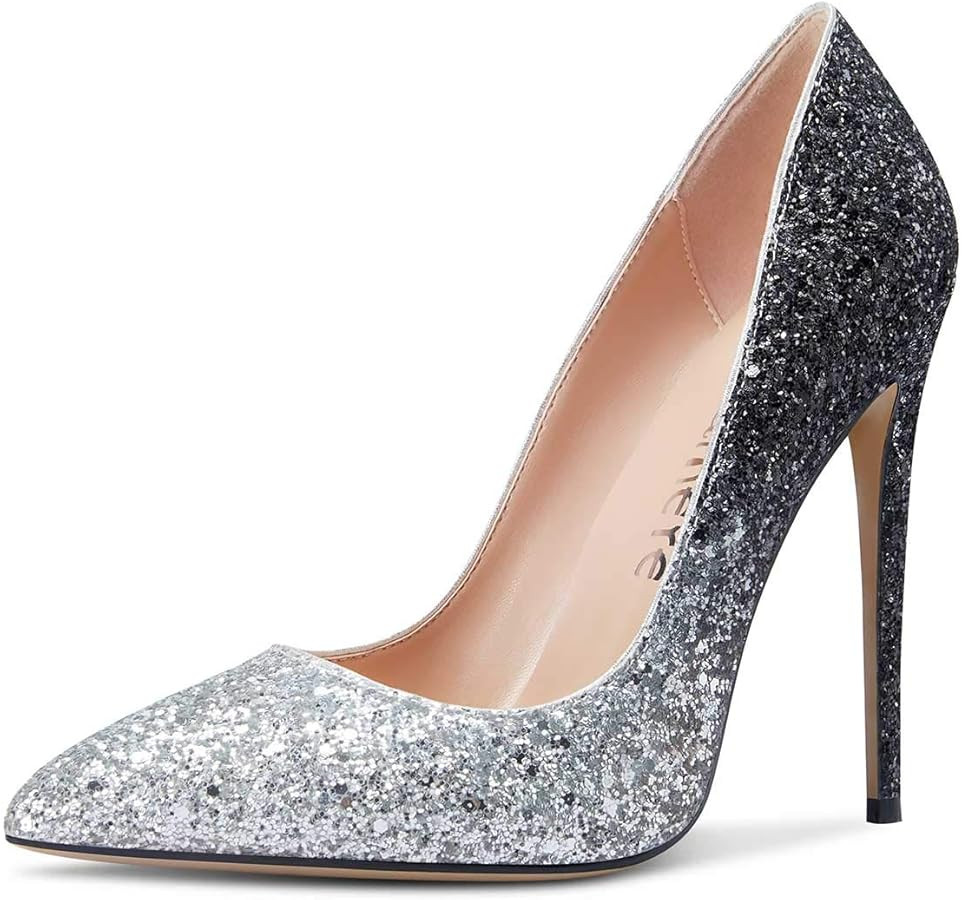 Castamere Womens Sky High Heels Basic Pumps Pointed-Toe Slip-On Stilettos 12CM Heel Shoes | Amazon (US)