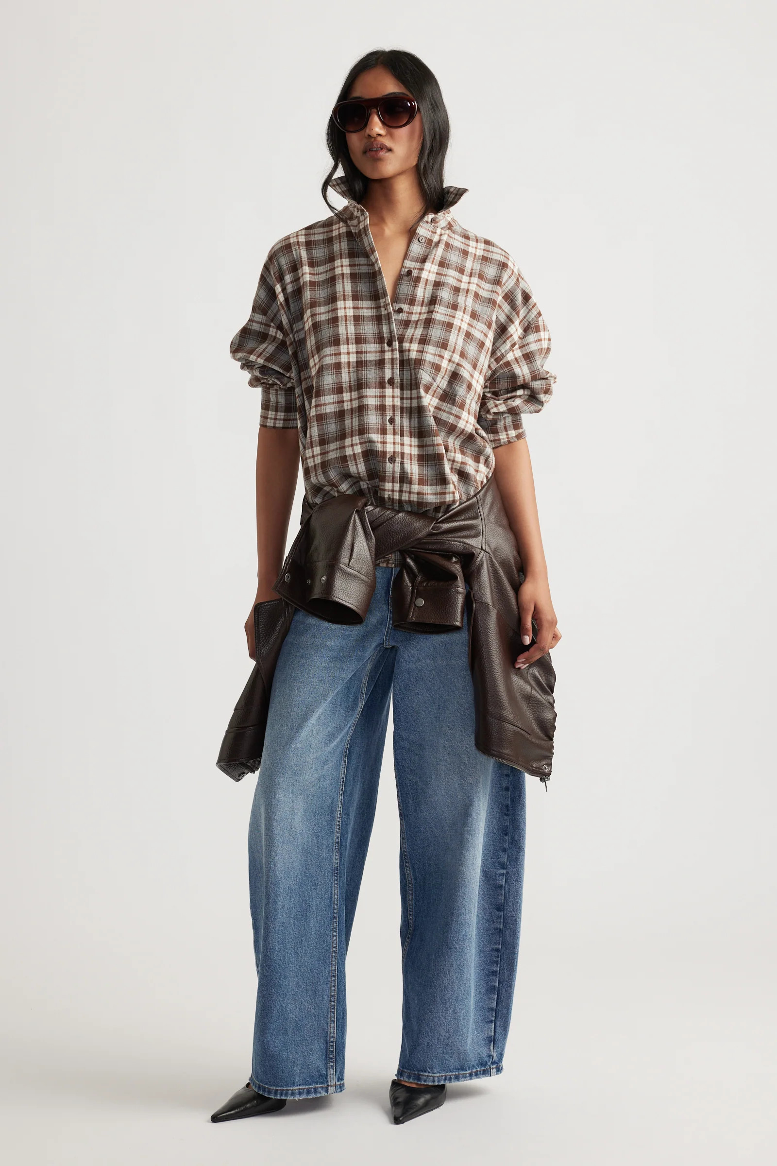 Lori Flannel Shirt - Coffee Brown Check | DECJUBA