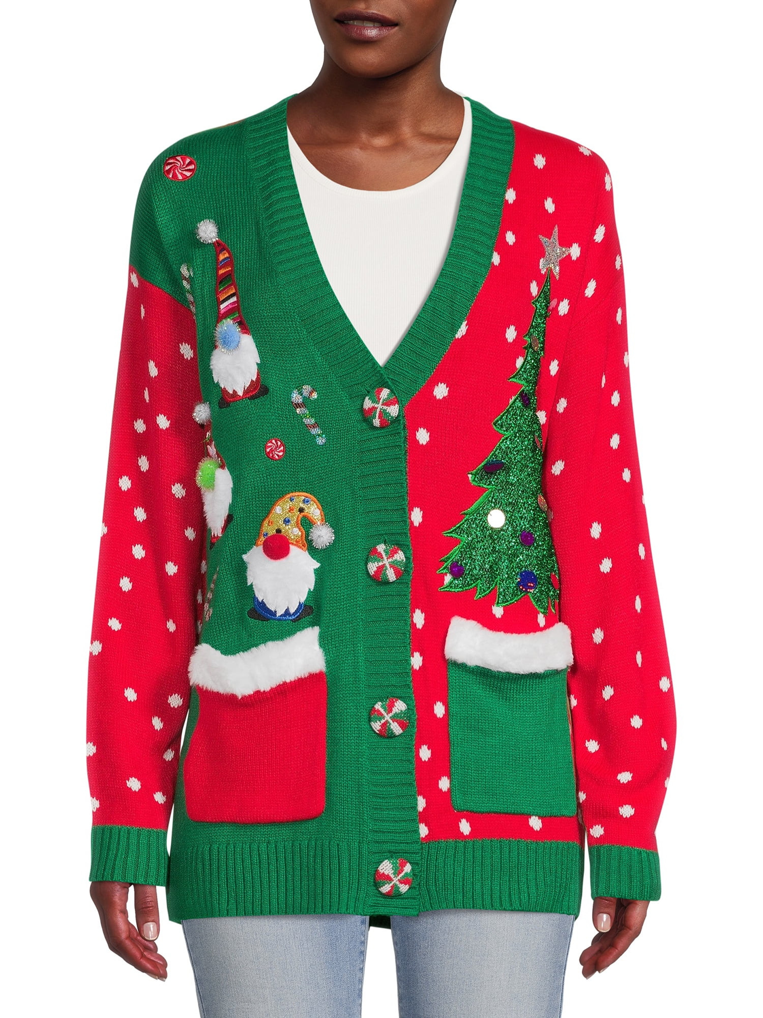Holiday Time Women's and Women's Plus Size Christmas Sweater and Headband Set, 2-Piece | Walmart (US)
