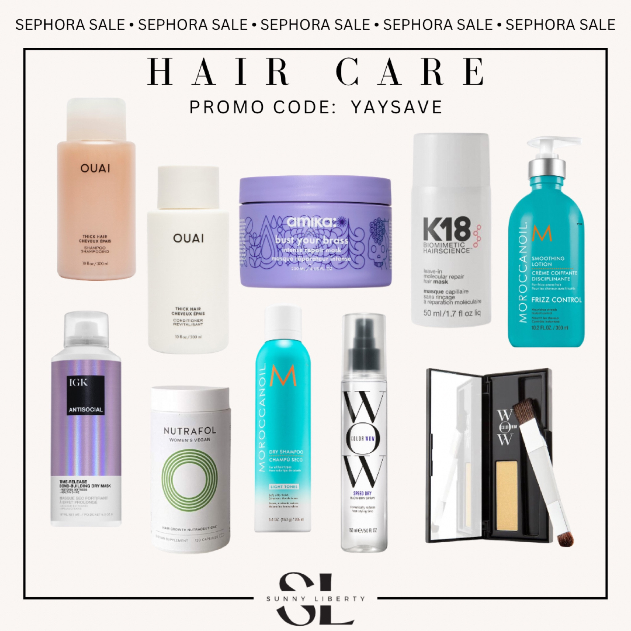 My top hair care products for the Sephora Savings Event.  Don’t forget to use promo code YAYSAVE.






sale | sephora sale | color treated hair | blonde hair | bleached hair | shampoo & conditioner | hair mask | purple mask | purple toner | hair toner | platinum blonde | k18 | amika | ouai | hair finishing cream | hair styling products | blow dry spray | heat protection | root touch up | igk | color wow | trending | viral | hair supplements | hair loss | thin hair | postpartum hair | beauty | deals | discounts | coupon code 

#LTKbeauty #LTKsalealert #LTKxSephora