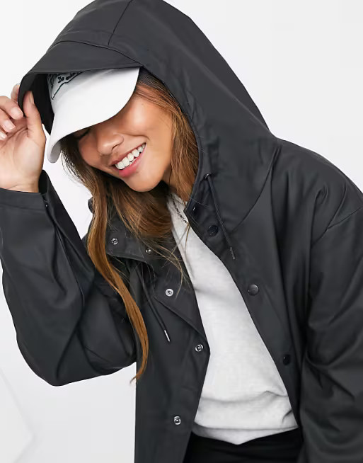 Rains short waterproof jacket in black | ASOS | ASOS (Global)