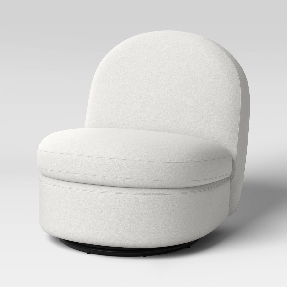 Rounded Swivel Accent Chair Cream Boucle White - Threshold™ | Target