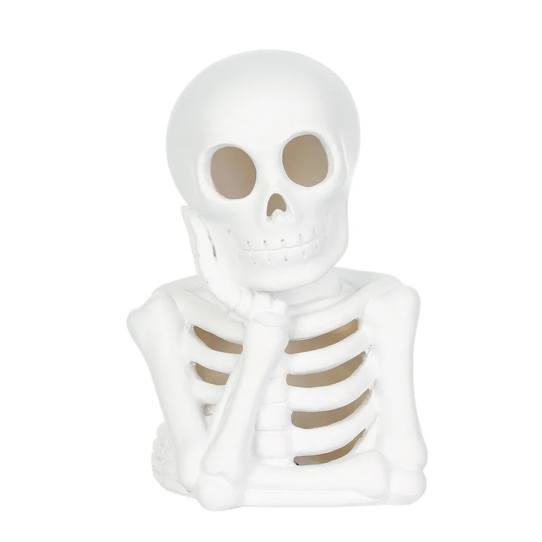 Halloween White Resin LED Skeleton Tabletop Decoration,4.25" X 3.75" X 6" H,by Way to Celebrate -... | Walmart (US)