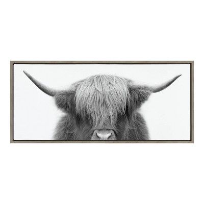 18&#34; x 40&#34; Sylvie Hey Dude Highland Cow by The Creative Bunch Studio Framed Wall Canvas Gr... | Target