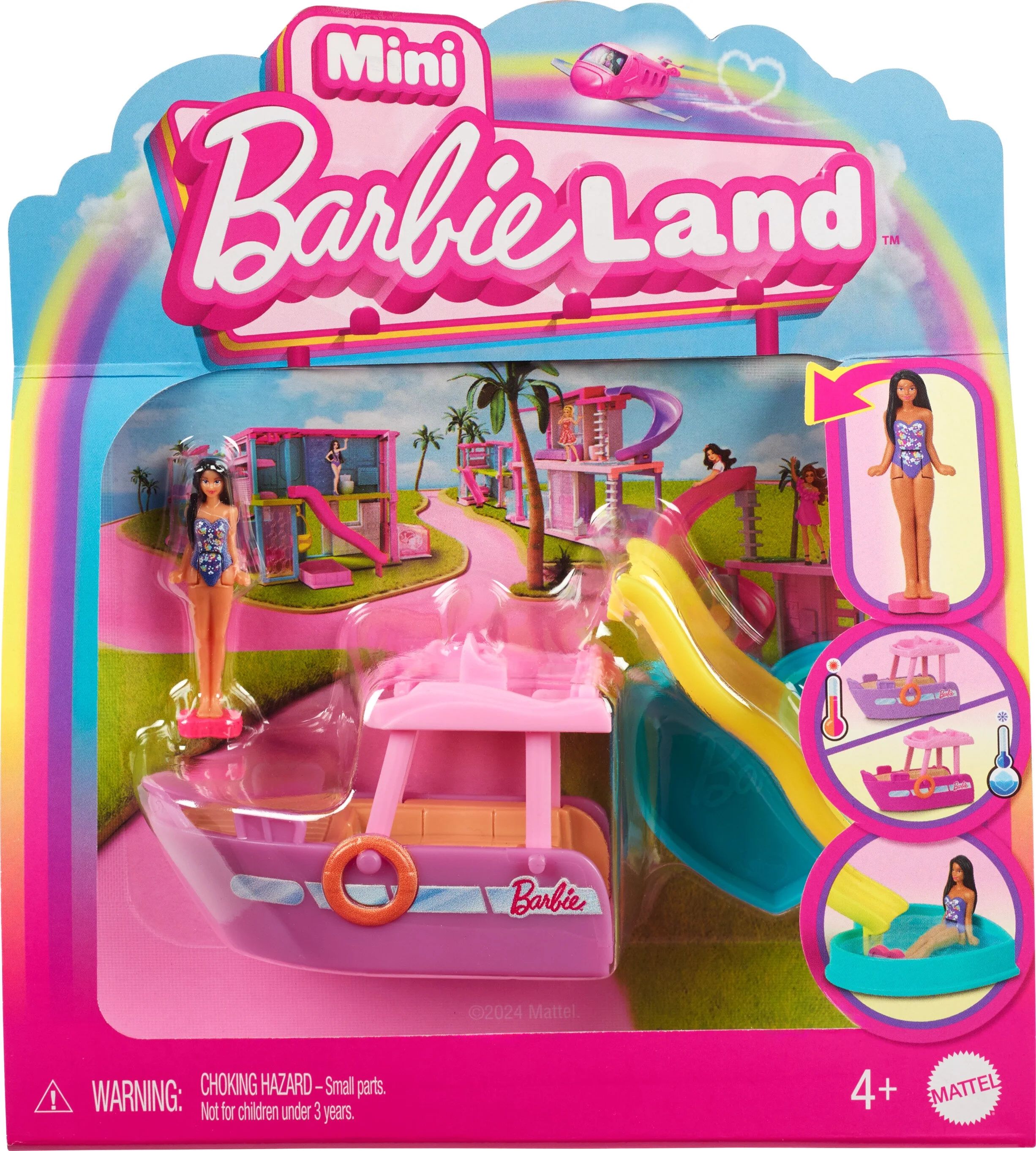 Barbie Mini BarbieLand Doll & Vehicle Set with 1.5-inch Doll & Dream Boat with Color-Change | Walmart (US)