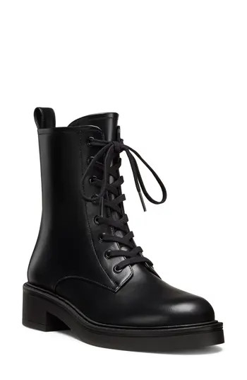Stuart Weitzman Celia Lite Lace-Up Bootie in Black at Nordstrom Rack, Size 7 | Nordstrom Rack