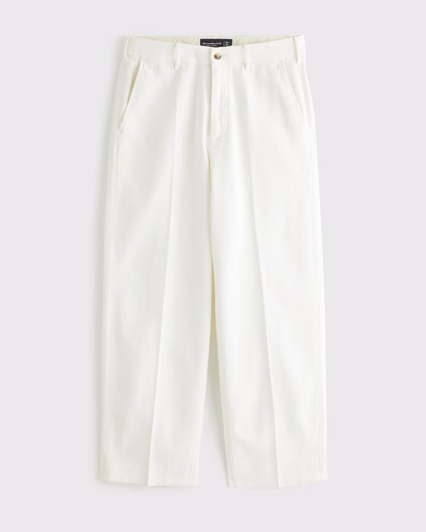Men's Baggy Tailored Linen-Blend Trouser | Men's Bottoms | Abercrombie.com | Abercrombie & Fitch (UK)