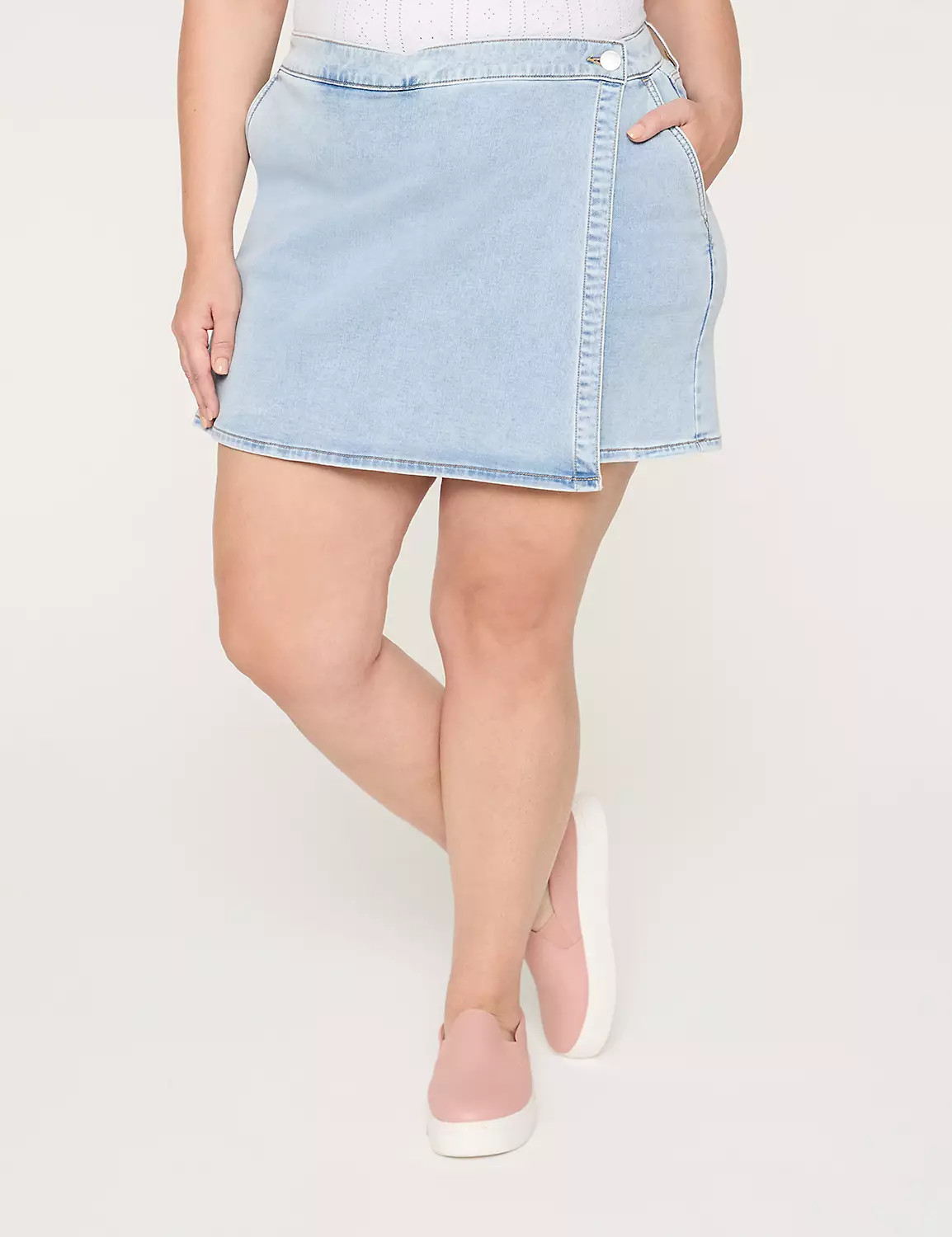 Signature Fit Denim Skort - 4.5" Inseam | Lane Bryant (US)