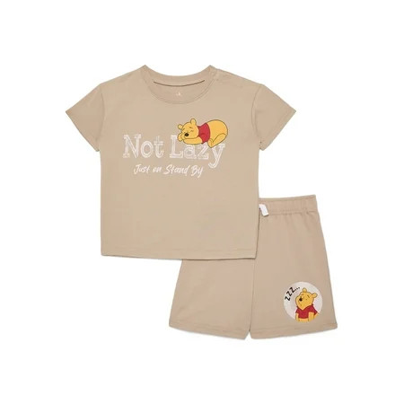 Winnie the Pooh Baby Boys' Short Sleeve Graphic Tee and Shorts Set, 2-Piece, Sizes 0/3M-24M | Walmart (US)