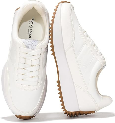 Project Cloud Womens Sneakers - Memory Foam Insole and Lightweight Spring Shoes - Non-Slip Lace U... | Amazon (US)