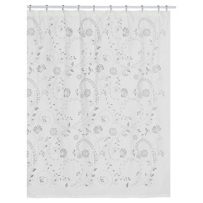 Eyelet 100% Polyester Shower Curtain White - Creative Bath | Target