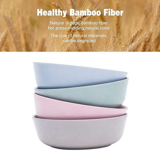 4pcs Bamboo Kids Bowls (20 fl oz) for Baby Feeding, Non Toxic & Safe Toddler Bowls, Eco-Friendly ... | Amazon (US)