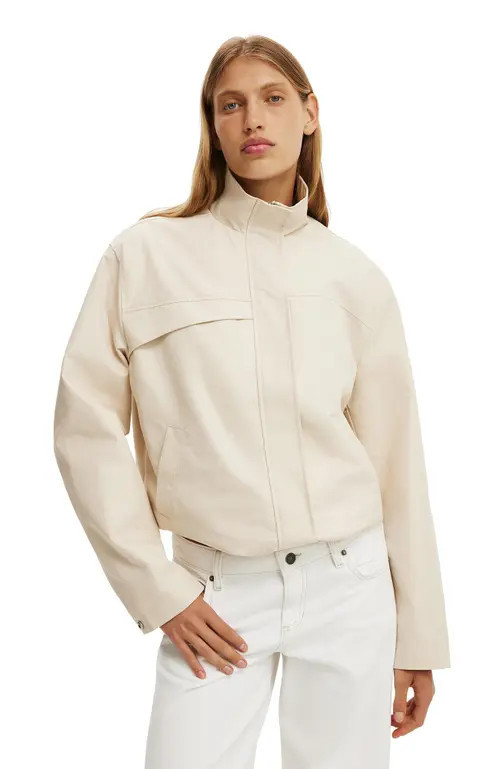 Cotton On Women's Arlo Funnel Neck Jacket in Sandstone at Nordstrom, Size Large | Nordstrom
