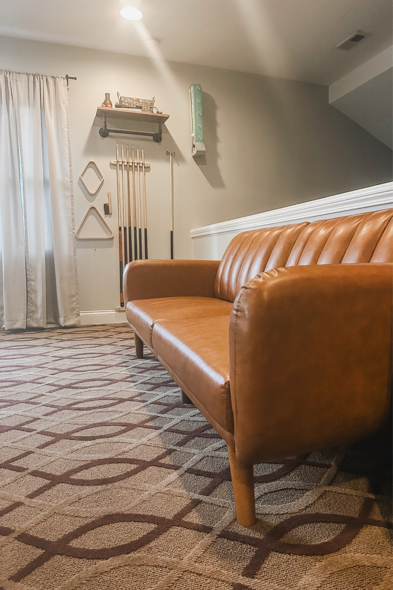 Rec Room: Billiards/Pool table room
This leather couch is amazing! Comfortable, reclines, and converts into a bed. Highly recommend  

#LTKunder100 #LTKsalealert #LTKhome